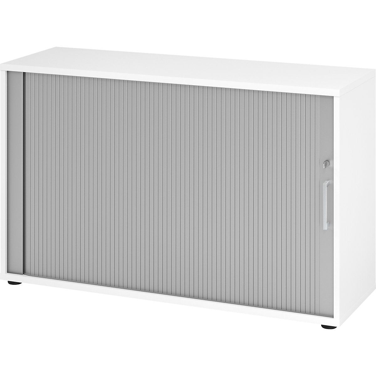 Roller shutter cupboard RENATUS – eurokraft pro, height 748 mm, 1 shelf each, white-10