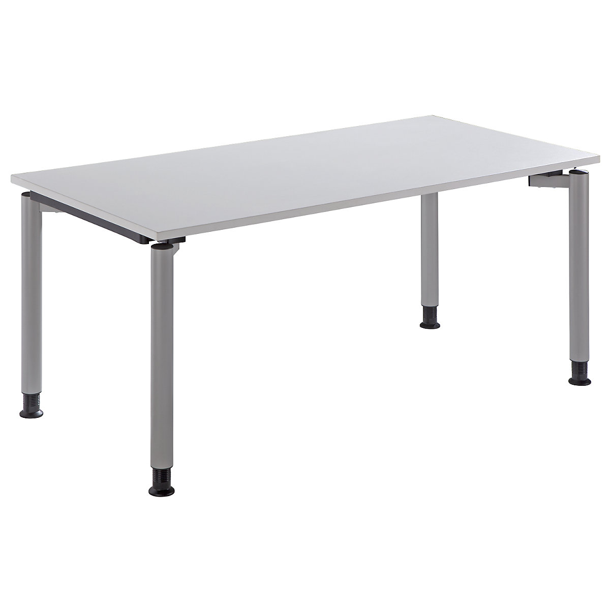 Desk with 4-legged frame THEA, height 680 – 820 mm, width 1600 mm, light grey-7