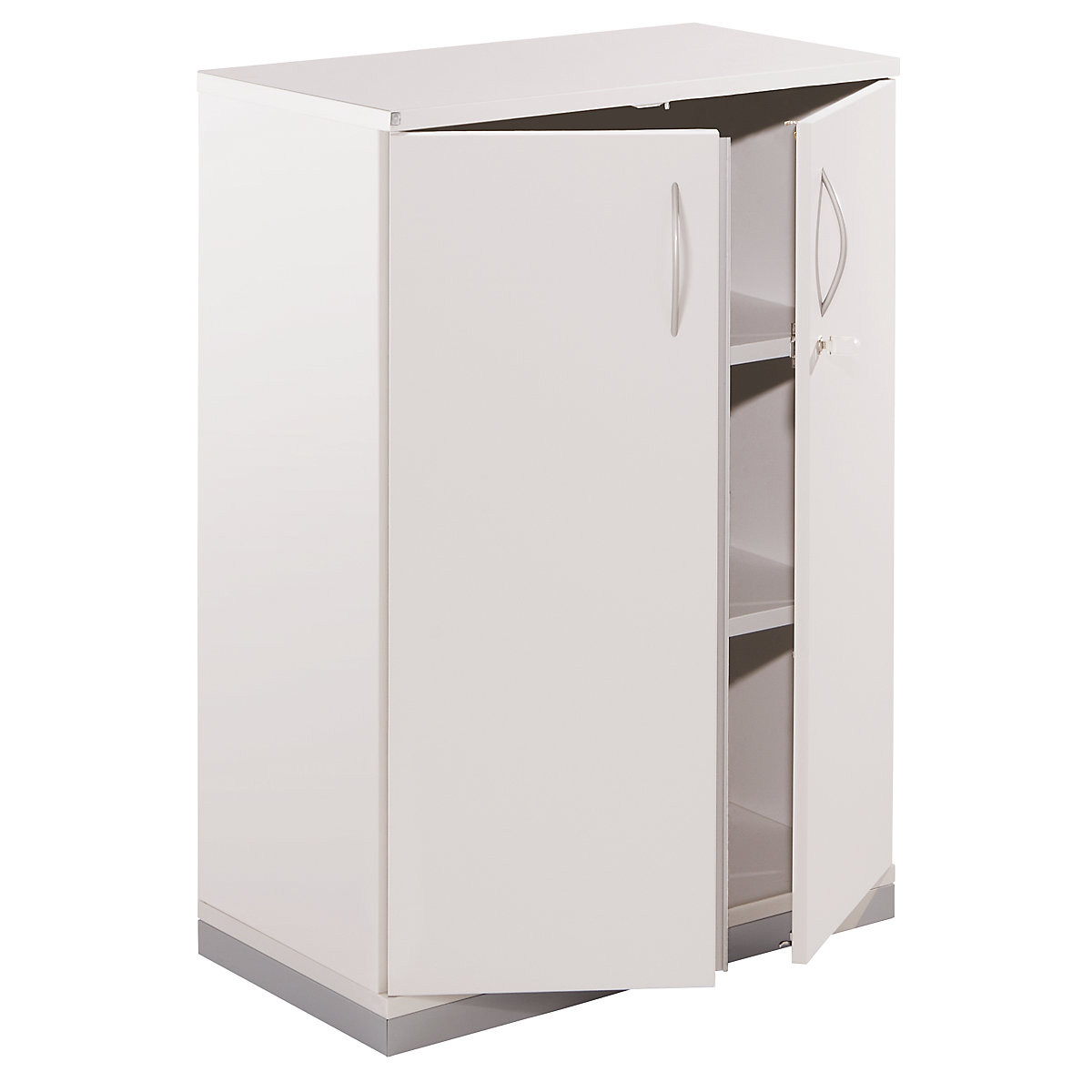 Double door cupboard THEA, 2 shelves, 3 file heights, antique white-4