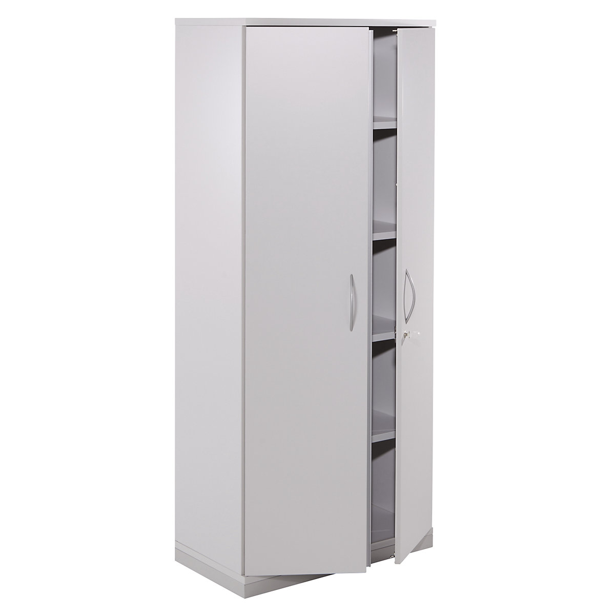 Double door cupboard THEA, 4 shelves, 5 file heights, light grey-4