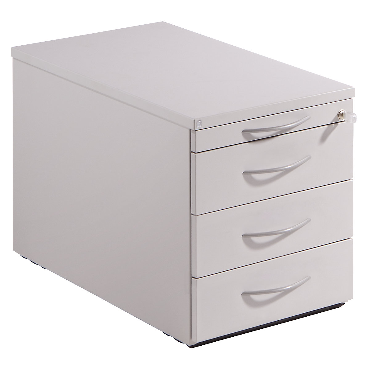 Mobile pedestal THEA, utensil drawer, 3 drawers, light grey-5