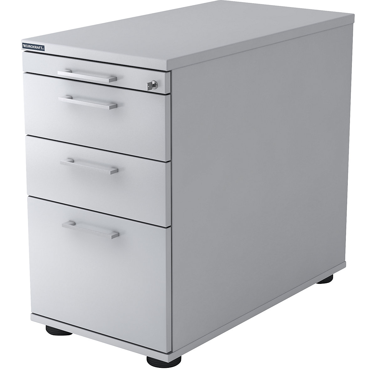 Fixed pedestal – eurokraft pro, 1 utensil drawer, 2 drawers, 1 suspension file drawer, light grey-11