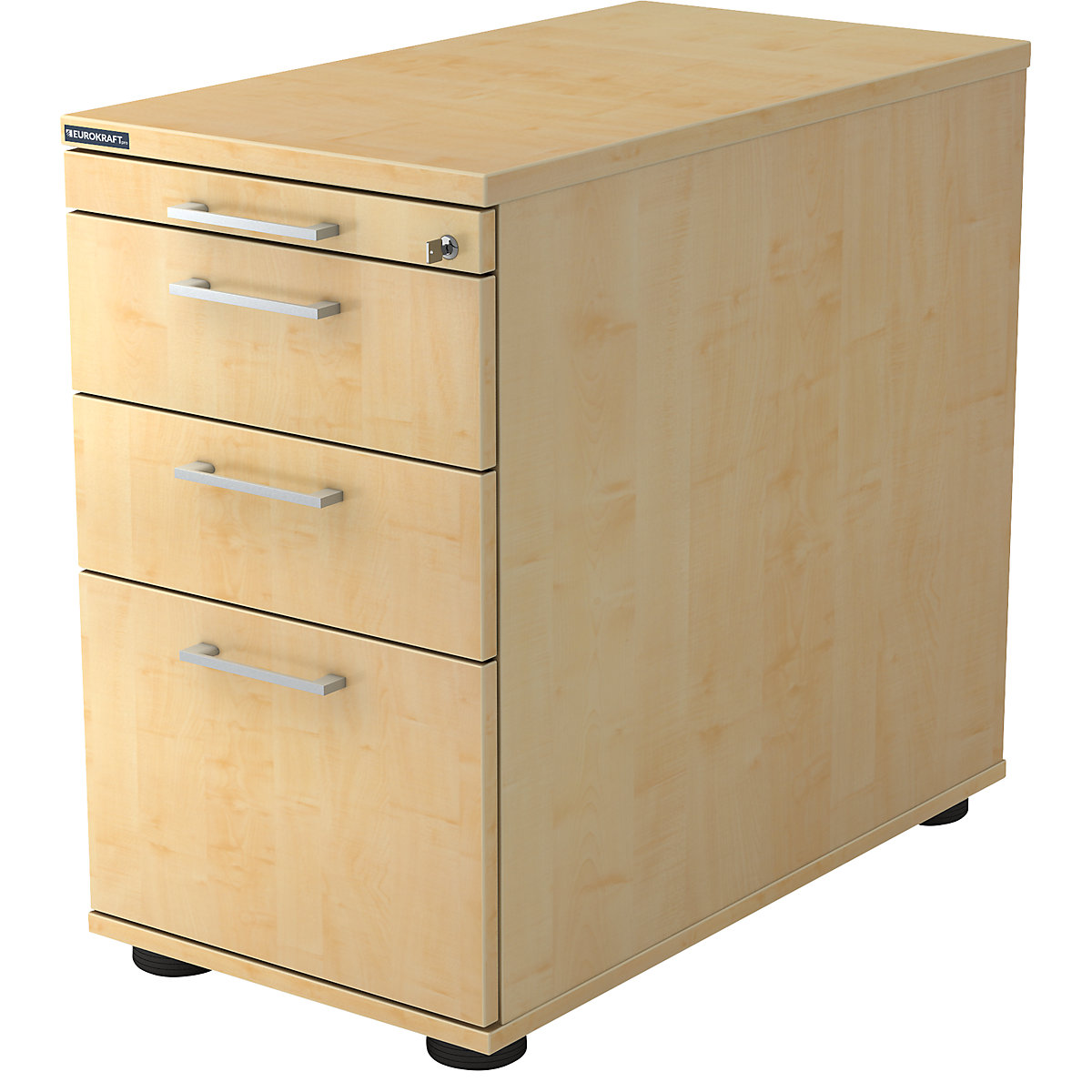 Fixed pedestal – eurokraft pro, 1 utensil drawer, 2 drawers, 1 suspension file drawer, maple finish-15