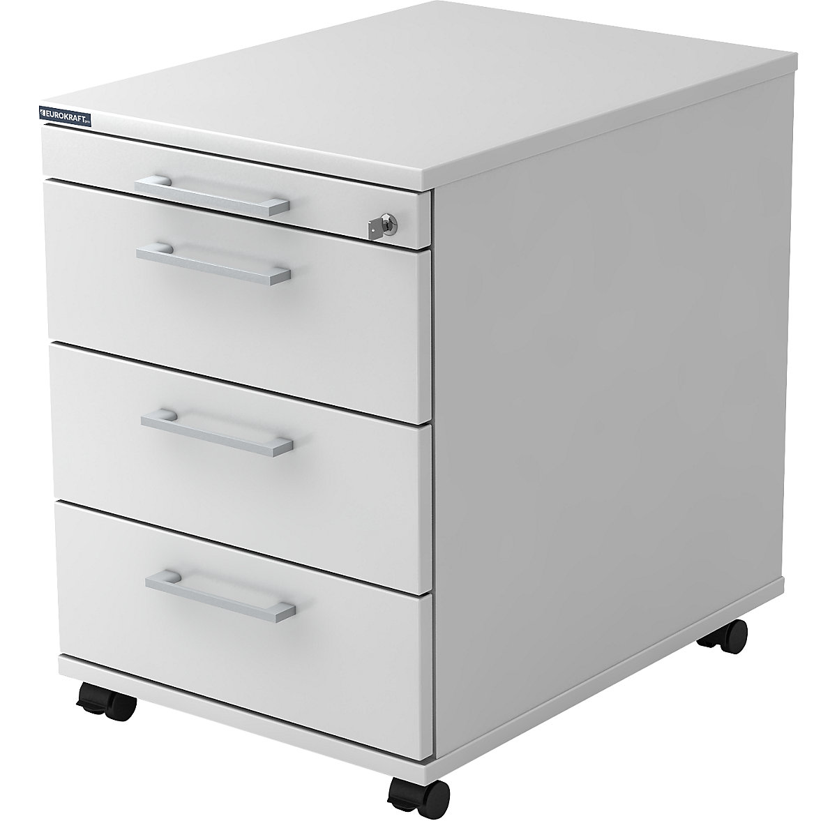 Mobile pedestal – eurokraft pro, 1 utensil drawer, 3 drawers, depth 580 mm, white-12