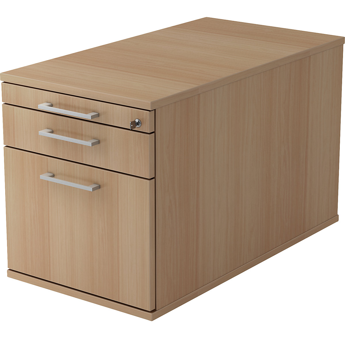 Mobile pedestal – eurokraft pro, 1 utensil drawer, 1 drawer, 1 file suspension drawer, depth 800 mm, walnut finish-13