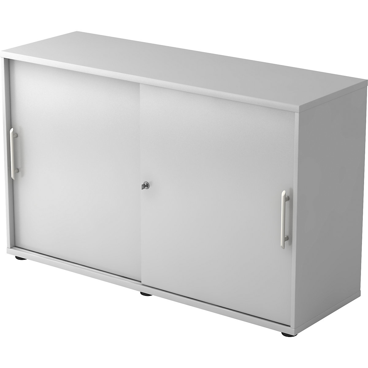 Sliding door cupboard – eurokraft pro, height 748 mm, 1 shelf, light grey-10