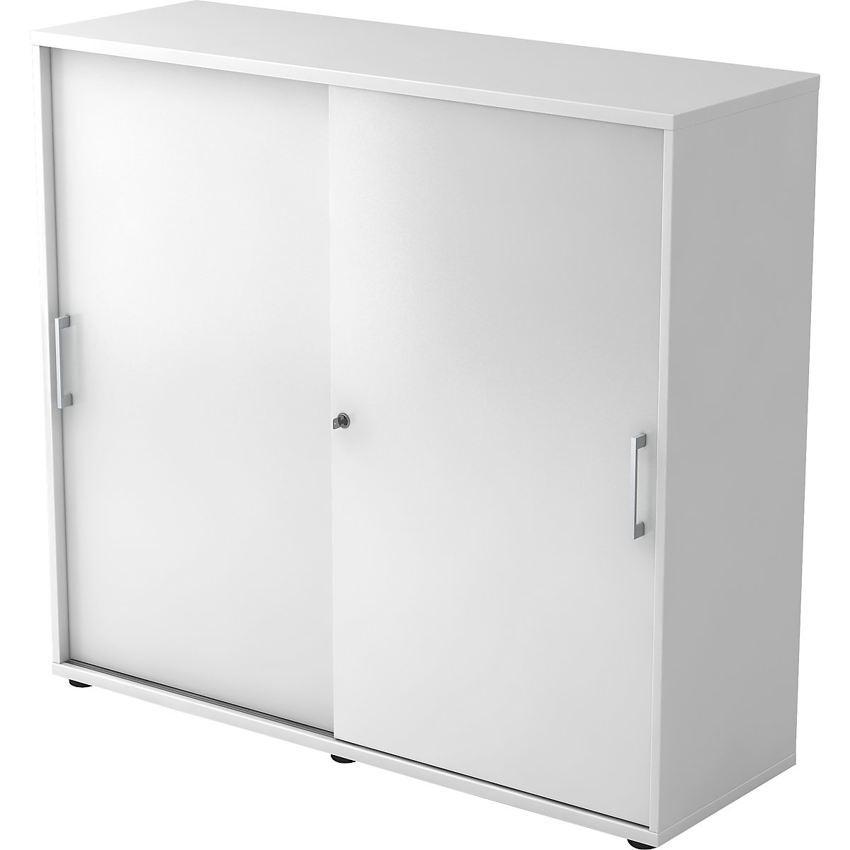 Sliding door cupboard – eurokraft pro, height 1100 mm, 2 shelves, white-10