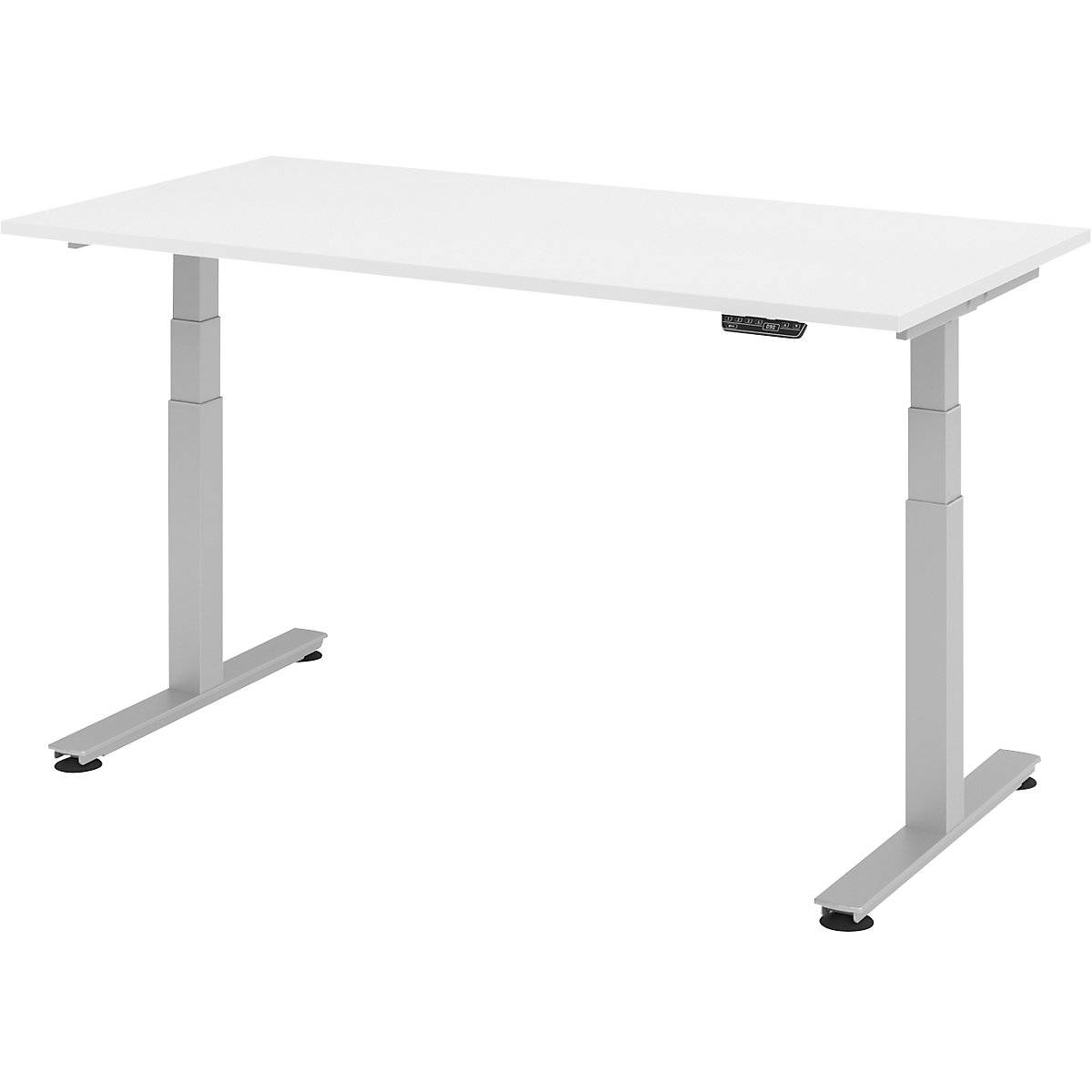 Desk, electric height adjustment UPLINER-2.0, T-foot frame, width 1200 mm, white-14