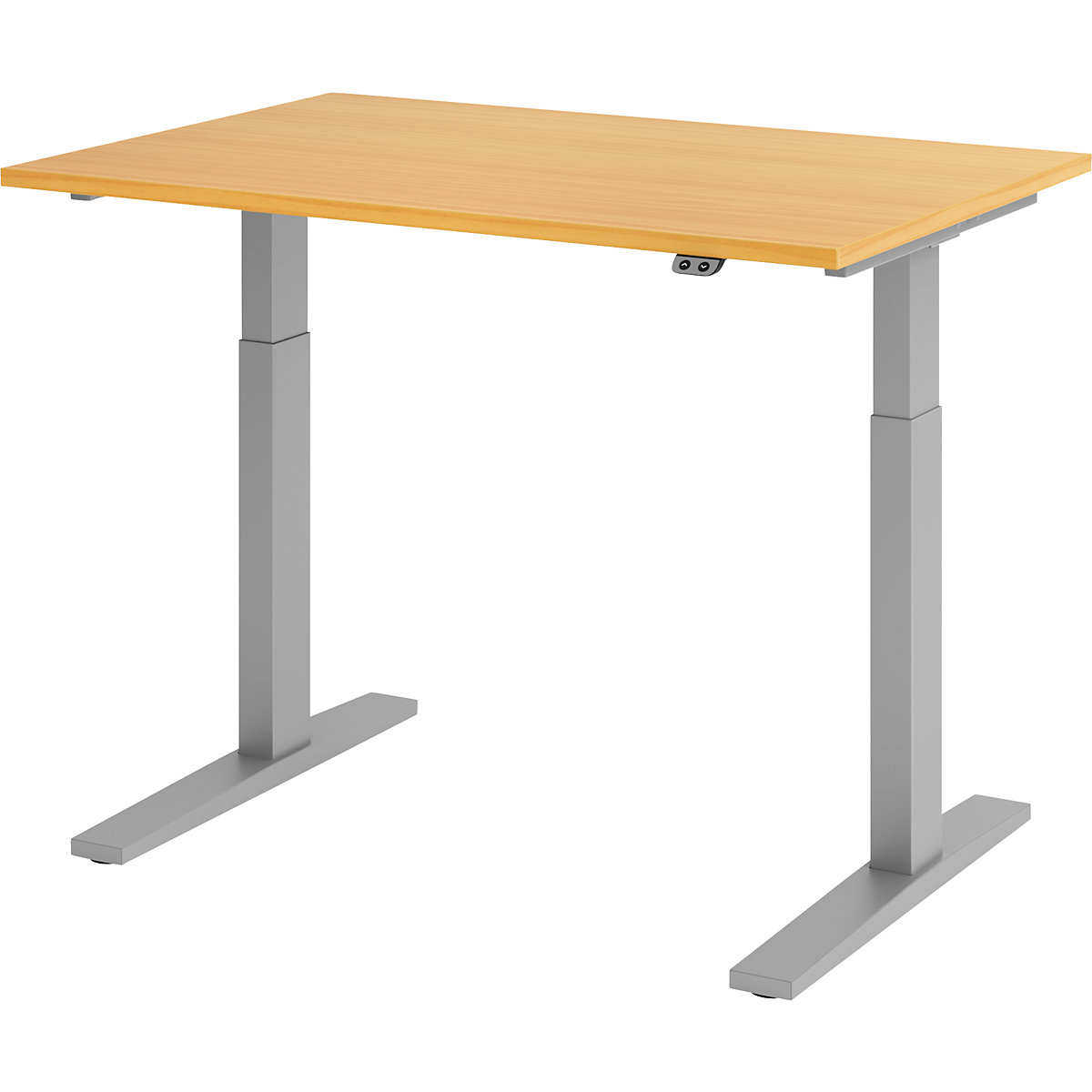 Desk, electric height adjustment UPLINER-K, 700 – 1200 mm, WxD 1200 x 800 mm, tabletop in beech finish-11