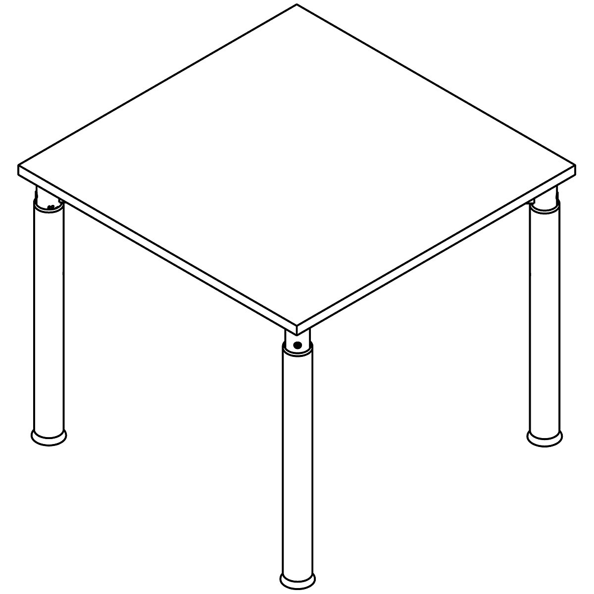 Desk with 4-legged frame VERA-ZWO (Product illustration 4)-3