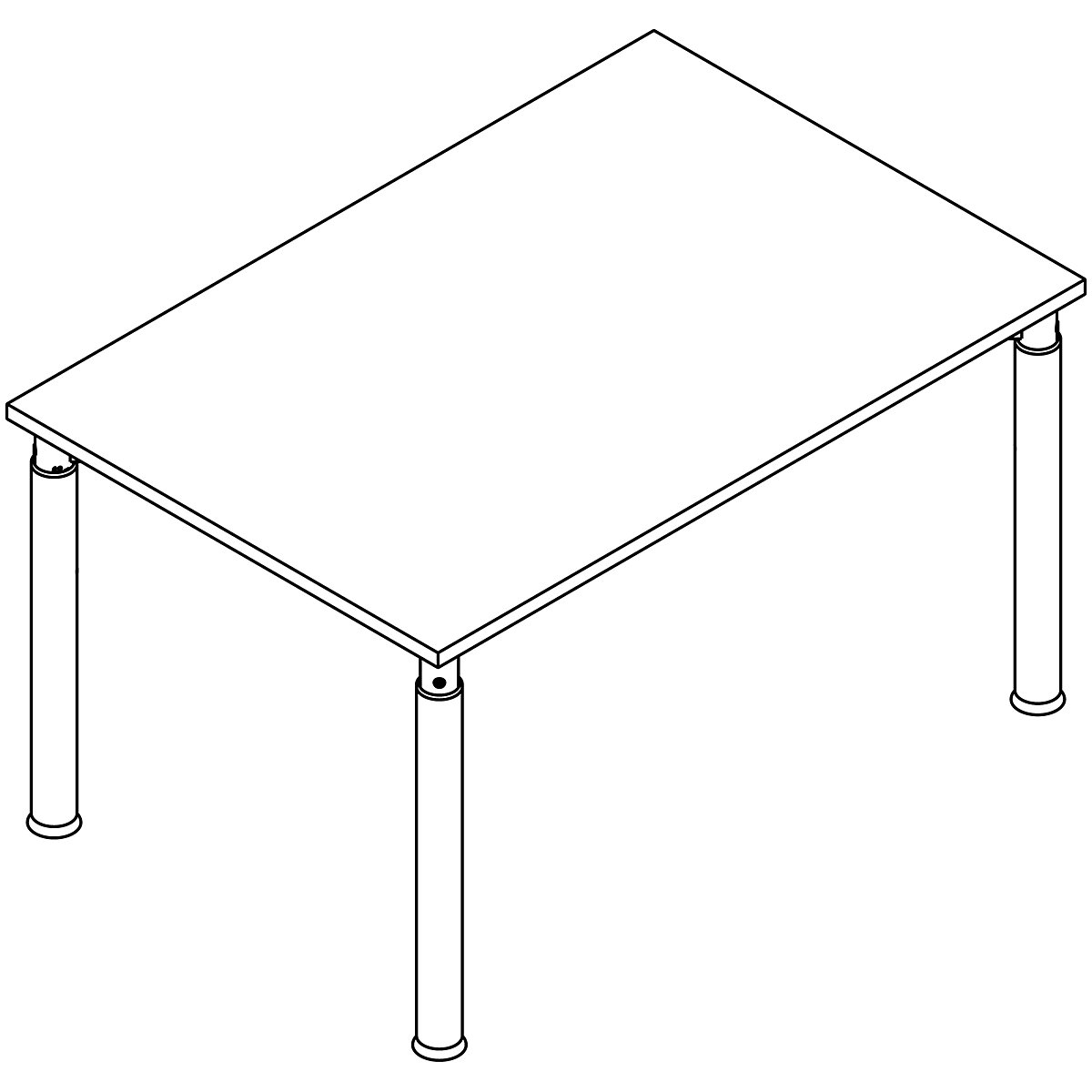 Desk with 4-legged frame VERA-ZWO (Product illustration 4)-3