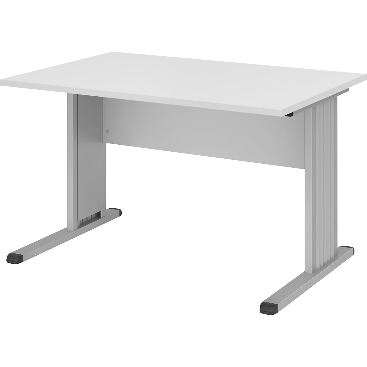 Desk with C-foot frame VERA-ZWO, width 1200 mm, light grey-8