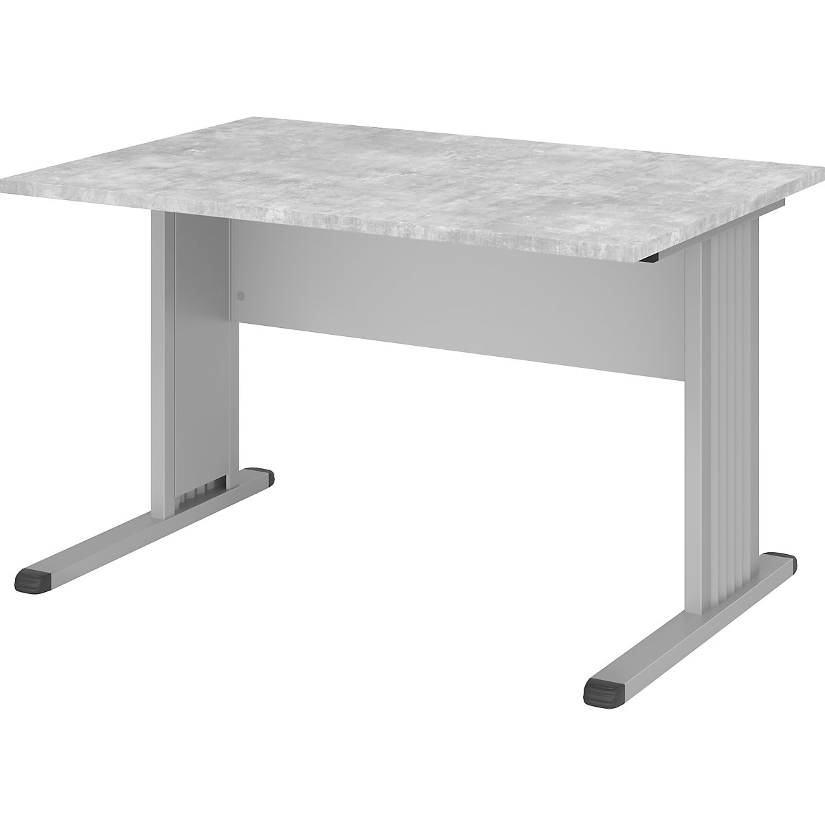 Desk with C-foot frame VERA-ZWO, width 1200 mm, concrete look-7