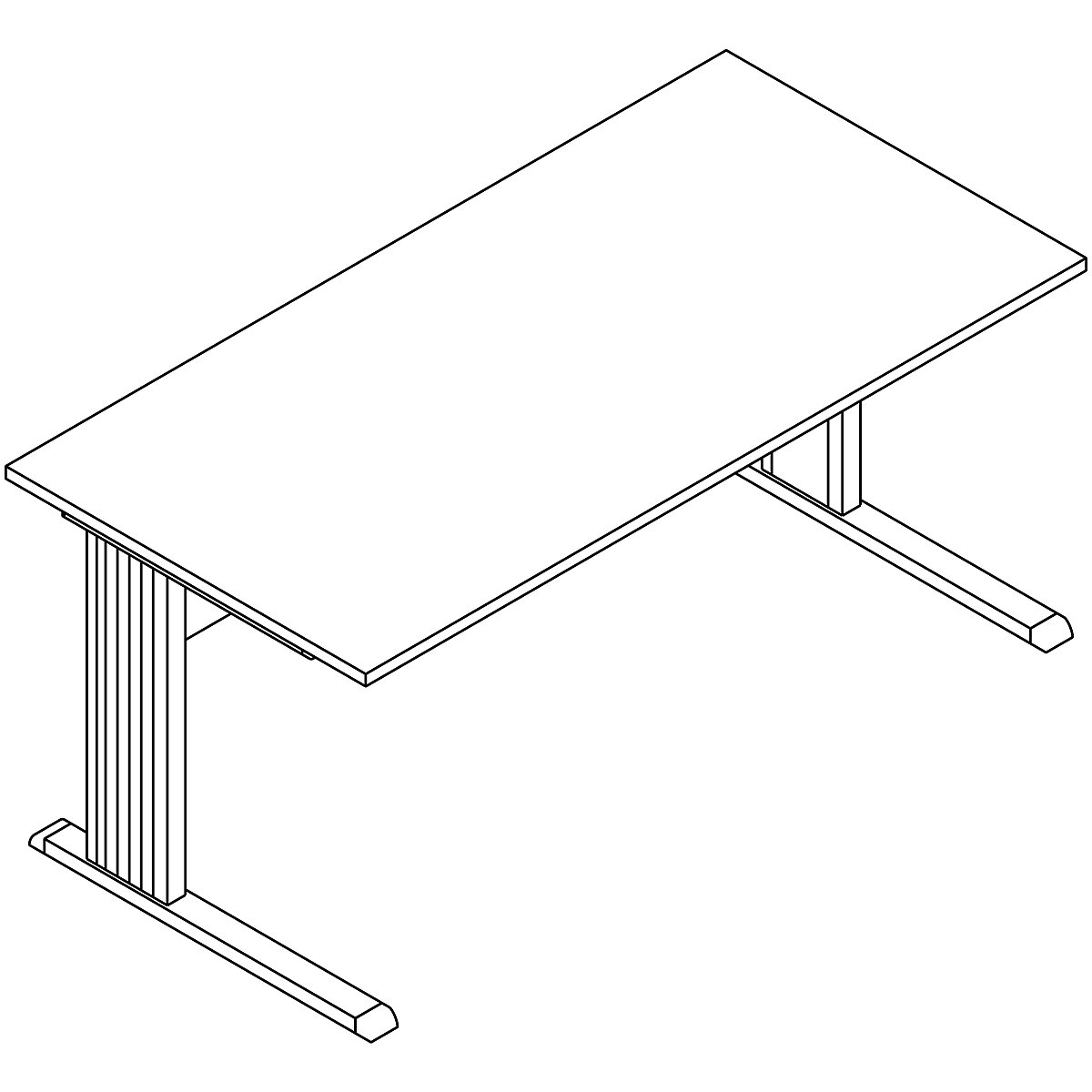 Desk with C-foot frame VERA-ZWO (Product illustration 4)-3