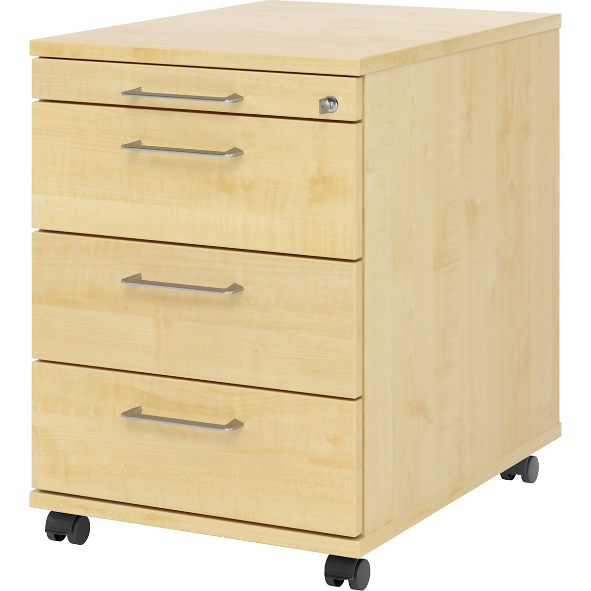 Mobile drawer unit VERA-ZWO, 1 utensil drawer, 3 drawers, maple finish-7