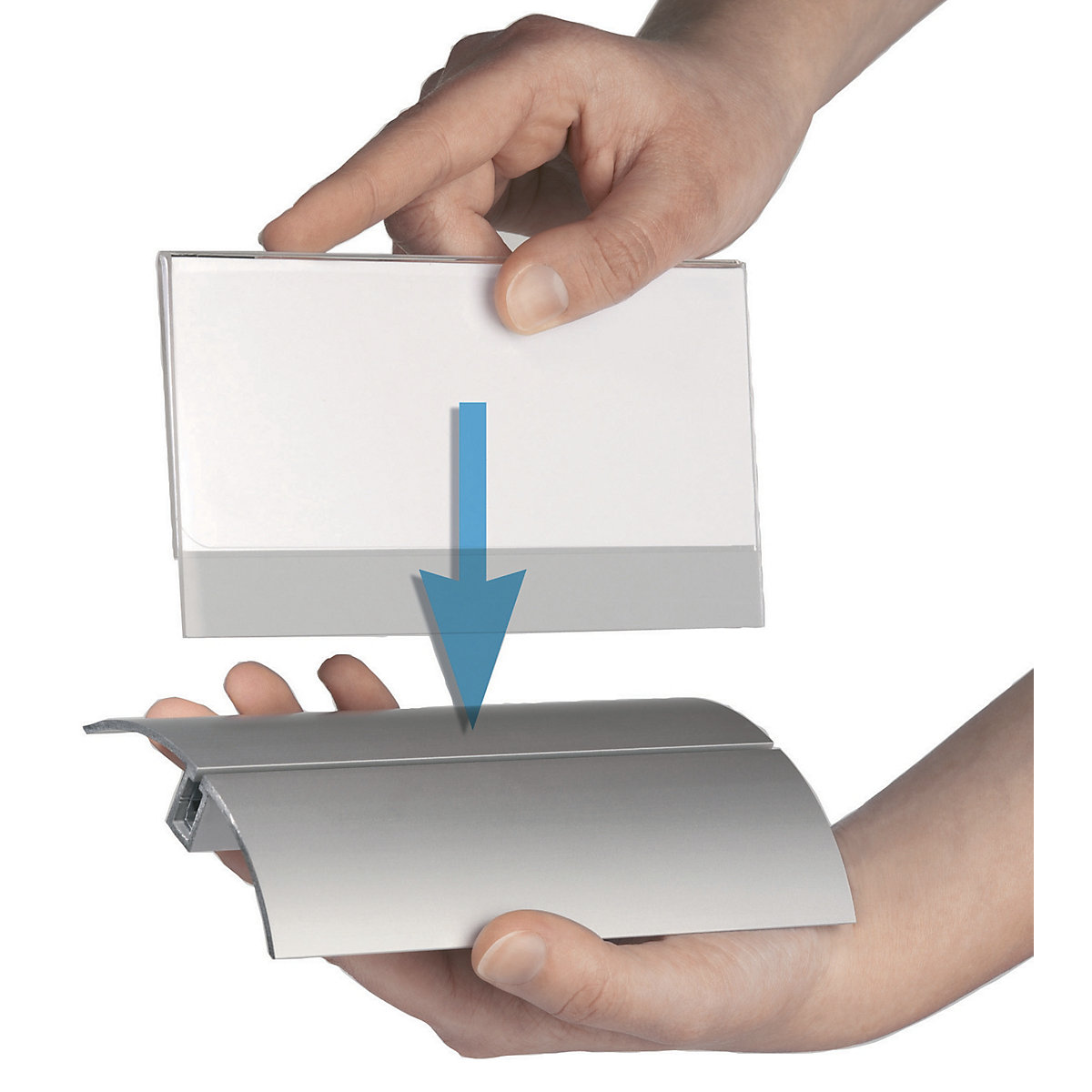 Portanombres de sobremesa acrílico con pie de aluminio – DURABLE (Imagen del producto 3)-2