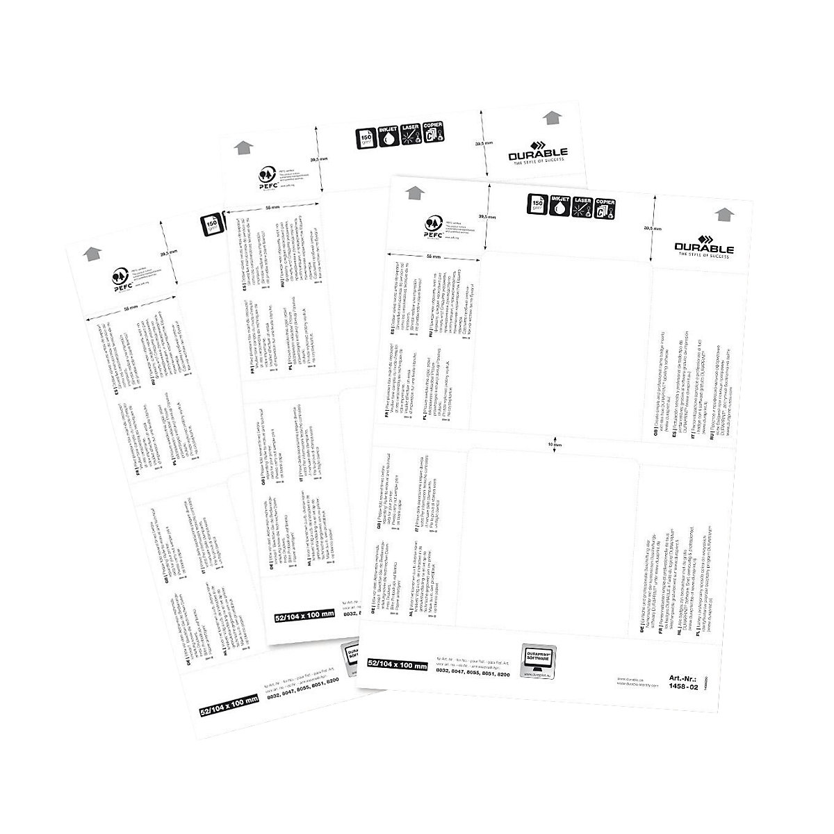 Tarjetas de repuesto para rótulos de sobremesa &ndash; DURABLE