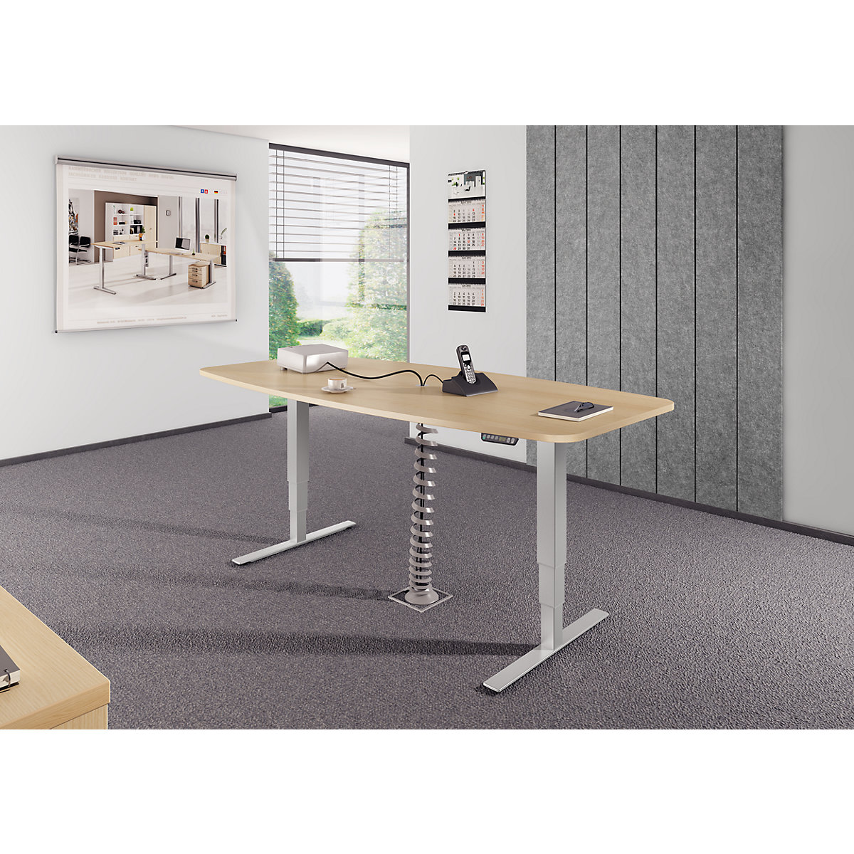 Mesa de reuniones, A x P 2200 x 1030 mm (Imagen del producto 3)-2