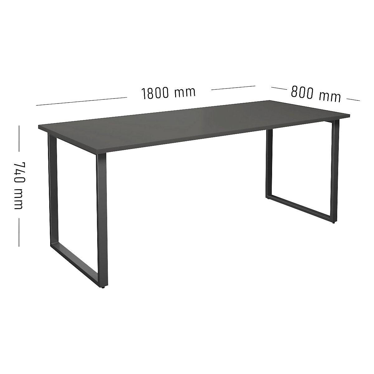 Mesa multiusos DUO-O, tablero recto (Imagen del producto 2)-1