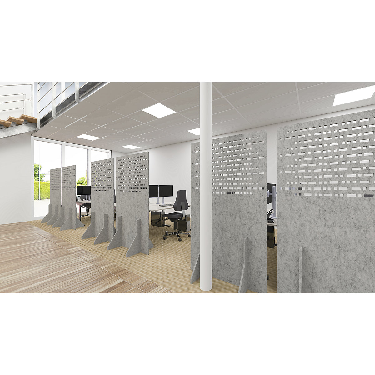 Pared separadora acústica – eurokraft basic (Imagen del producto 3)-2