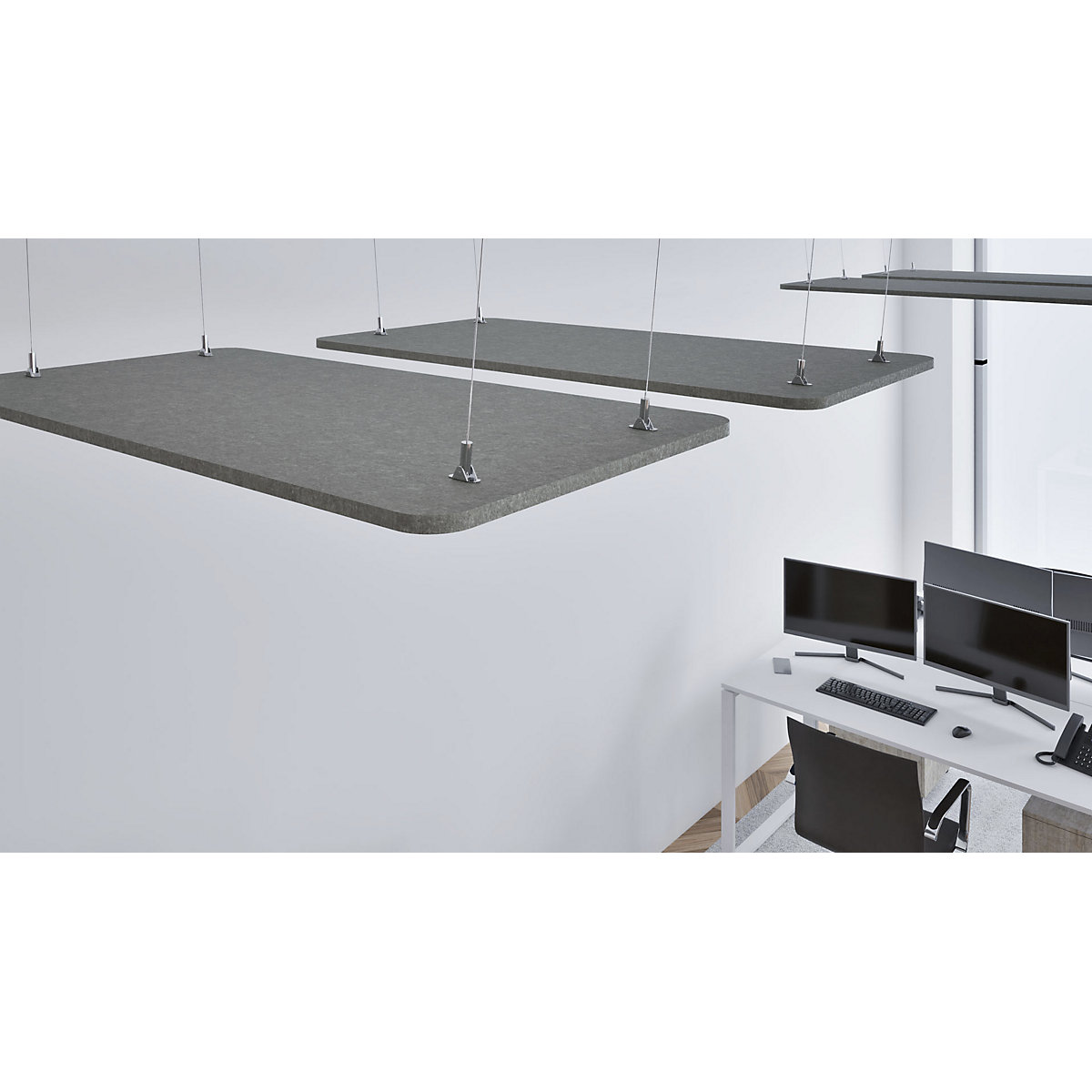 Placa de techo acústica, fieltro PET – eurokraft basic (Imagen del producto 6)-5