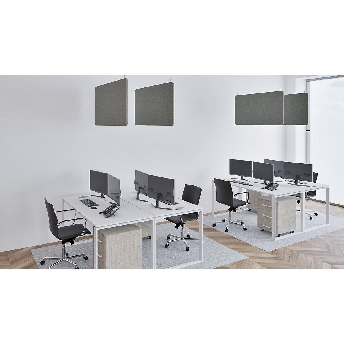 Placa de techo acústica, fieltro PET – eurokraft basic (Imagen del producto 7)-6