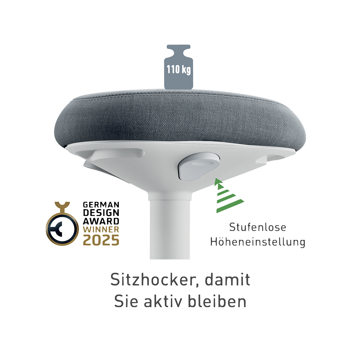 Taburete alto Ergo Active con asiento de confort – Leitz (Imagen del producto 4)-3