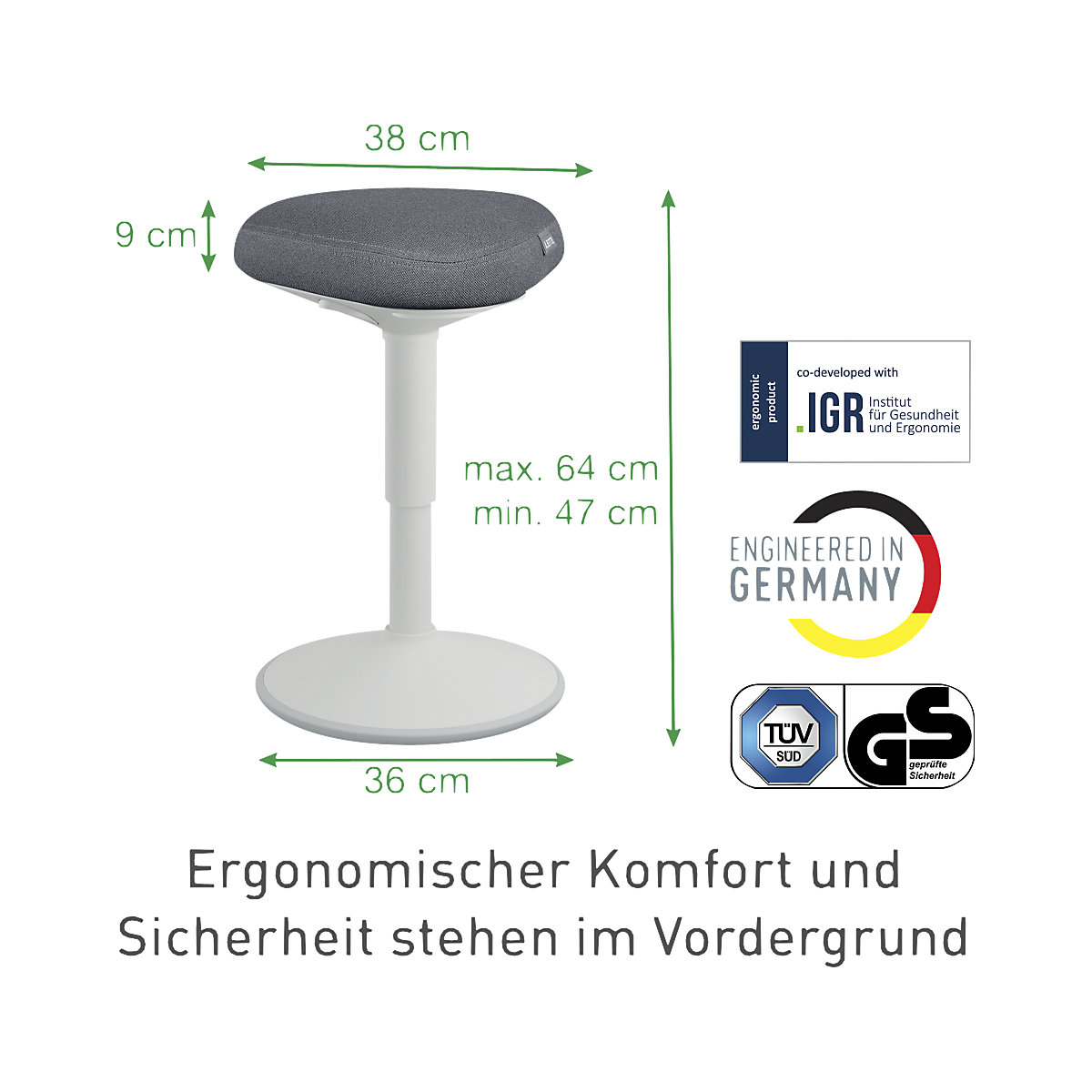 Taburete alto Ergo Active con asiento de confort – Leitz (Imagen del producto 5)-4