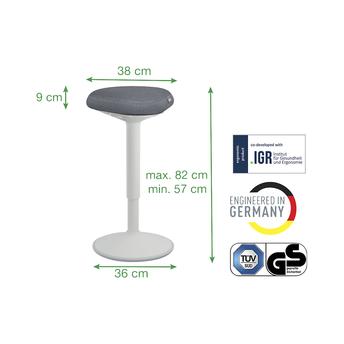 Taburete con asiento de confort Ergo Active – Leitz (Imagen del producto 8)-7