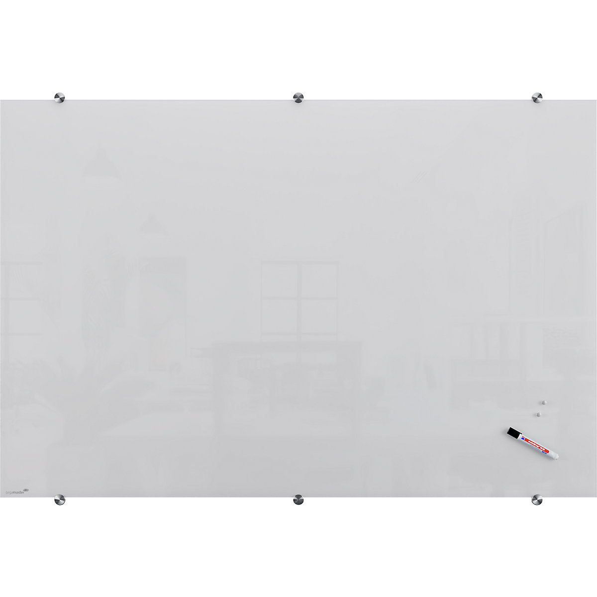 Panel de cristal – Legamaster, vidrio de seguridad, A x H 1500 x 1000 mm, blanco-5