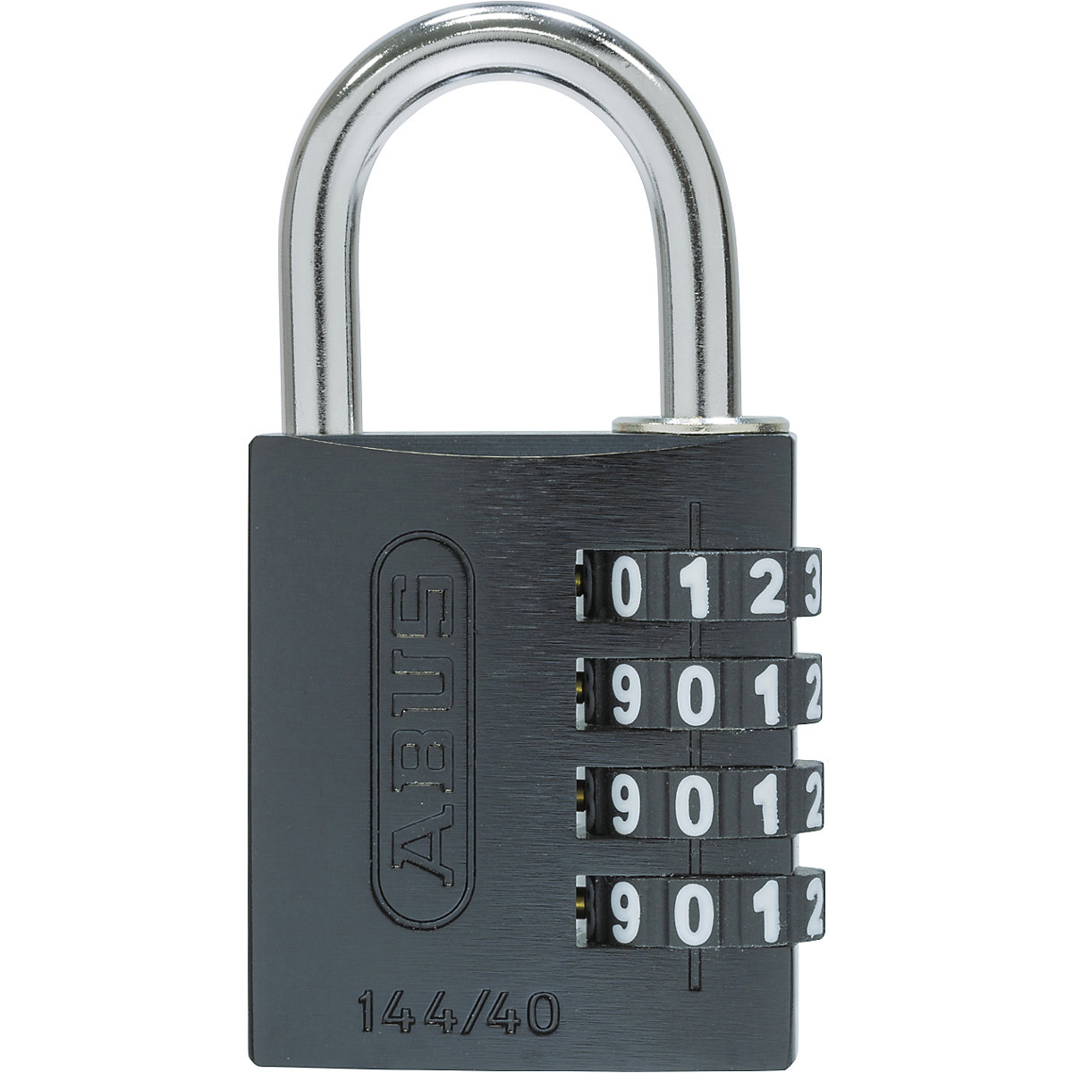 Brava s kombinacijom brojeva, aluminijska – ABUS, 144/40 Lock-Tag, pak. 6 kom., u crnoj boji-4