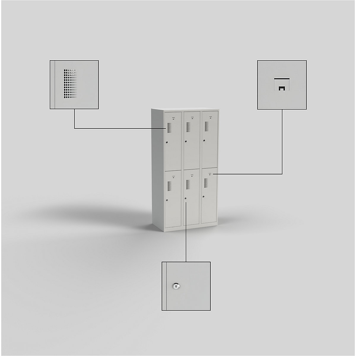 Dvonadstropna garderobna omara Amsterdam – eurokraft basic (Slika izdelka 7)-6