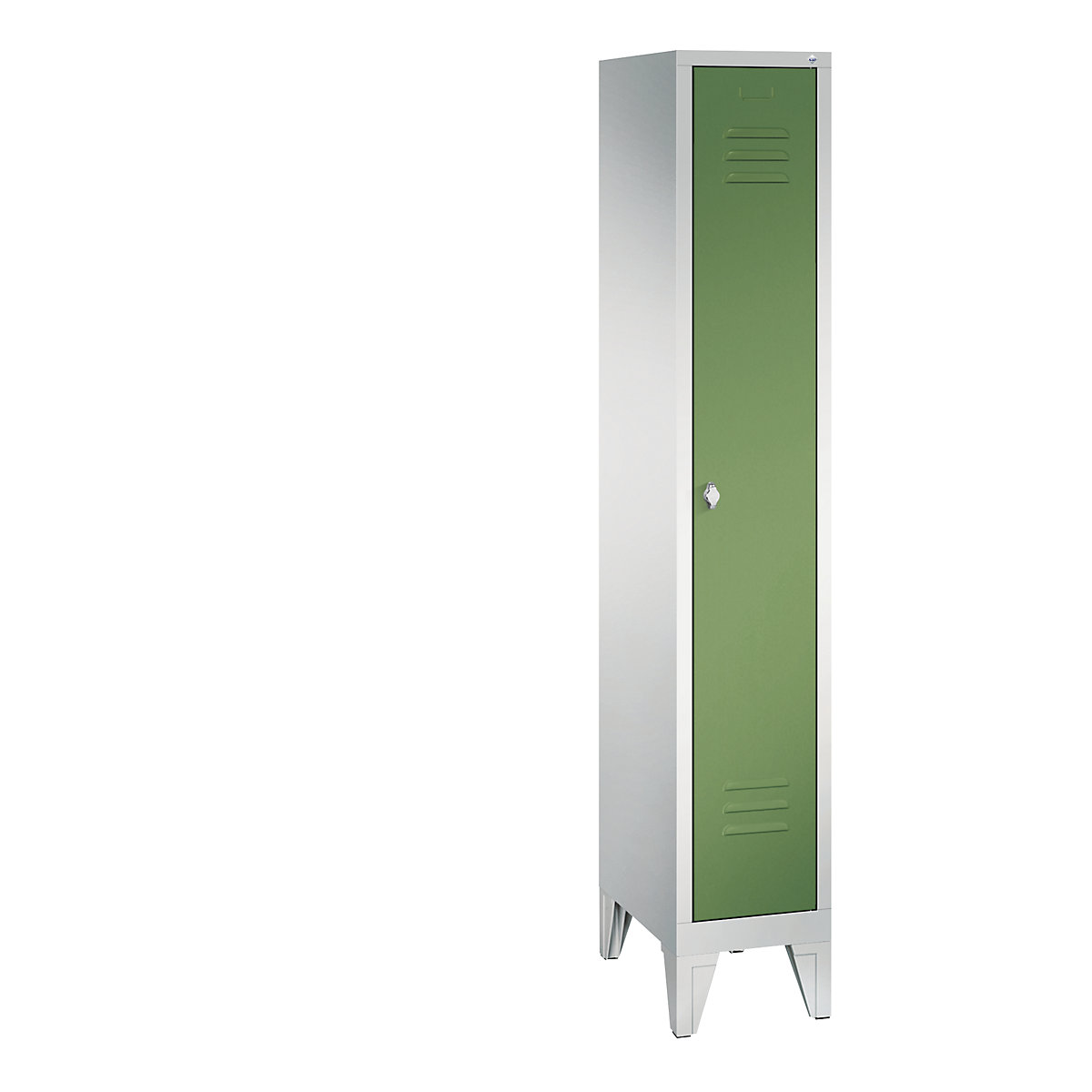 CLASSIC garderobna omara z nogami – C+P, 1 predelek, širina 300 mm/predelek, svetlo sive / reseda zelene barve-9