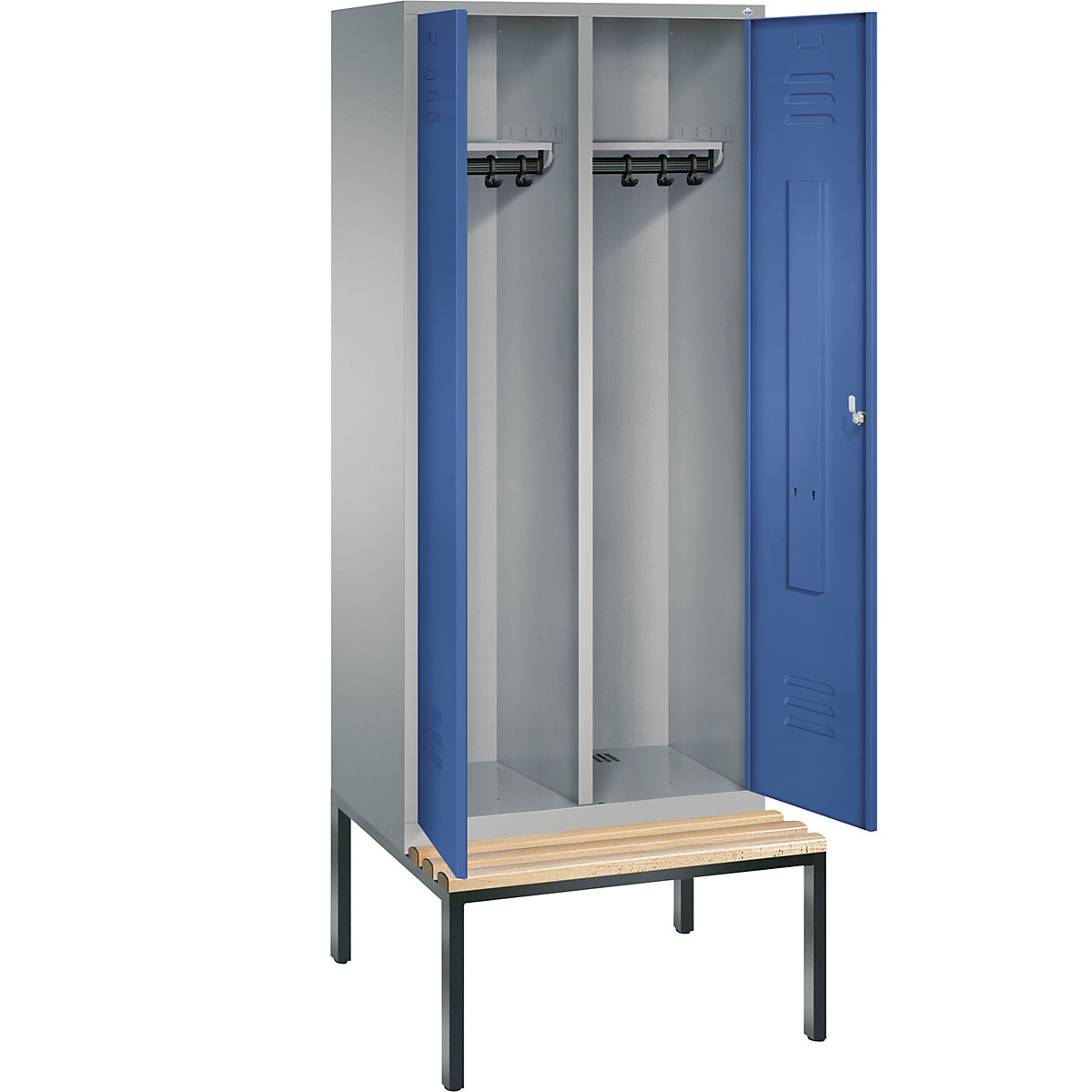 Garderobna omara CLASSIC s klopjo in dvokrilnimi vrati na stik – C+P (Slika izdelka 2)-1