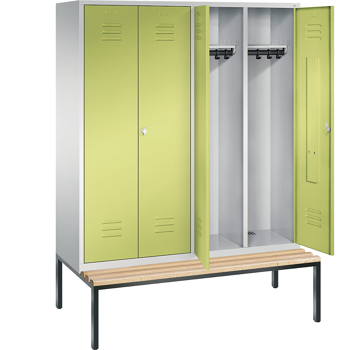 Garderobna omara CLASSIC s klopjo in dvokrilnimi vrati na stik – C+P (Slika izdelka 2)-1