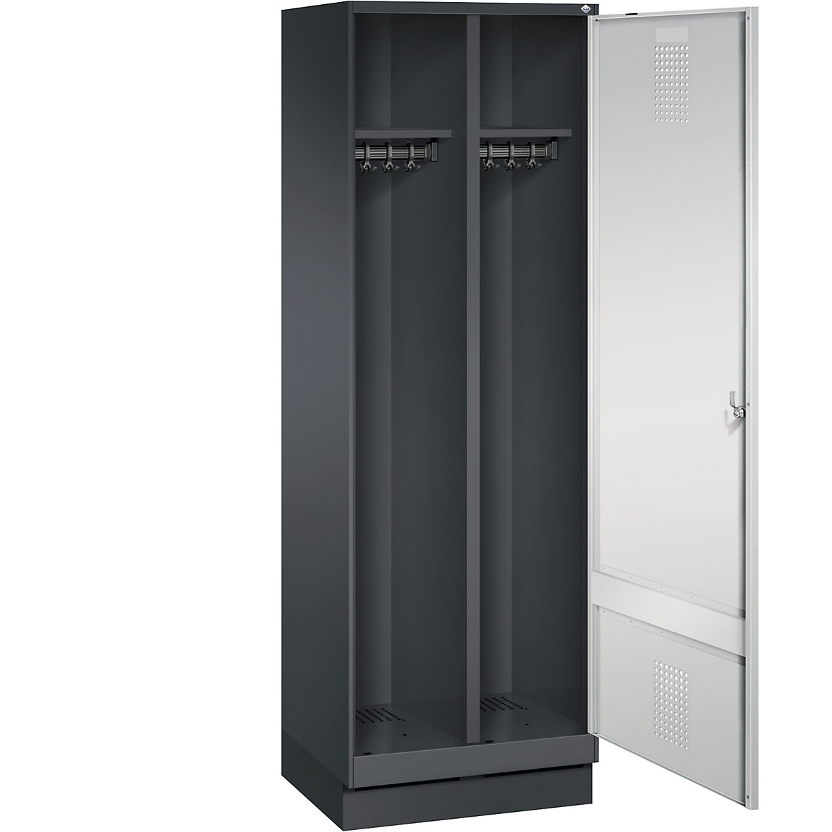 Garderobna omara EVOLO, vrata čez 2 predelka, s podnožjem – C+P (Slika izdelka 22)-21
