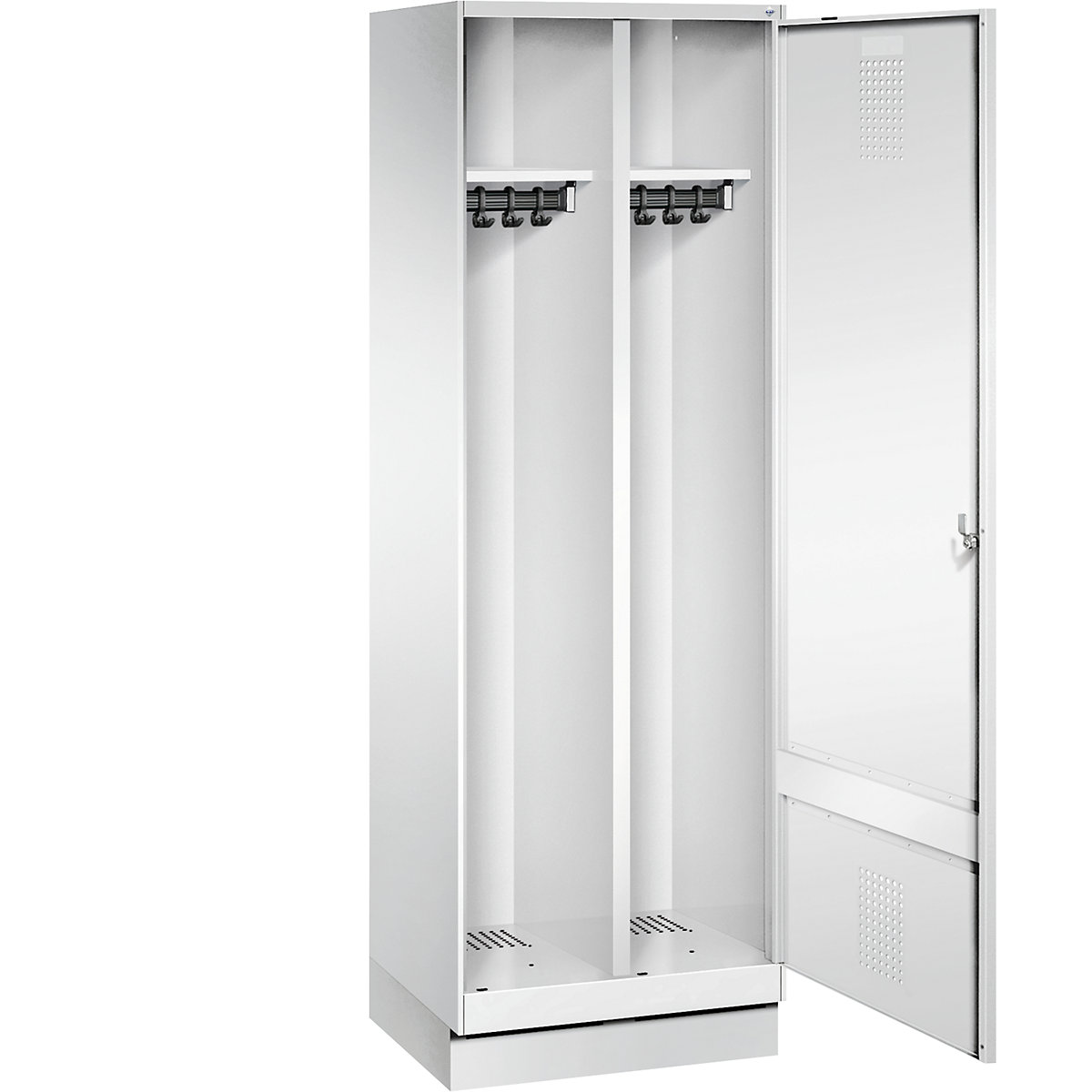 Garderobna omara EVOLO, vrata čez 2 predelka, s podnožjem – C+P (Slika izdelka 21)-20