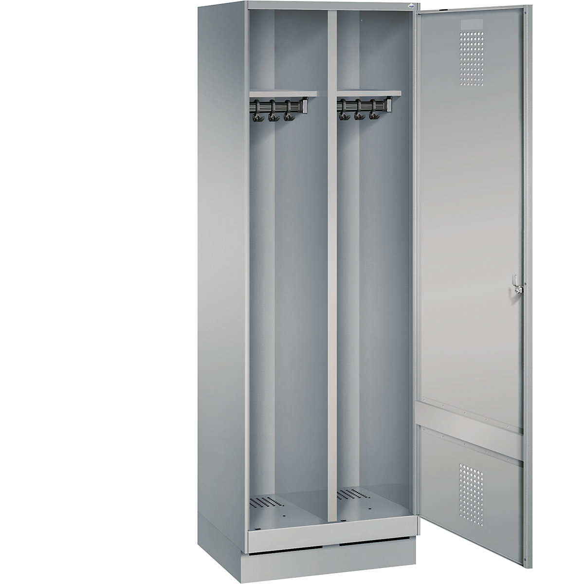 Garderobna omara EVOLO, vrata čez 2 predelka, s podnožjem – C+P (Slika izdelka 24)-23