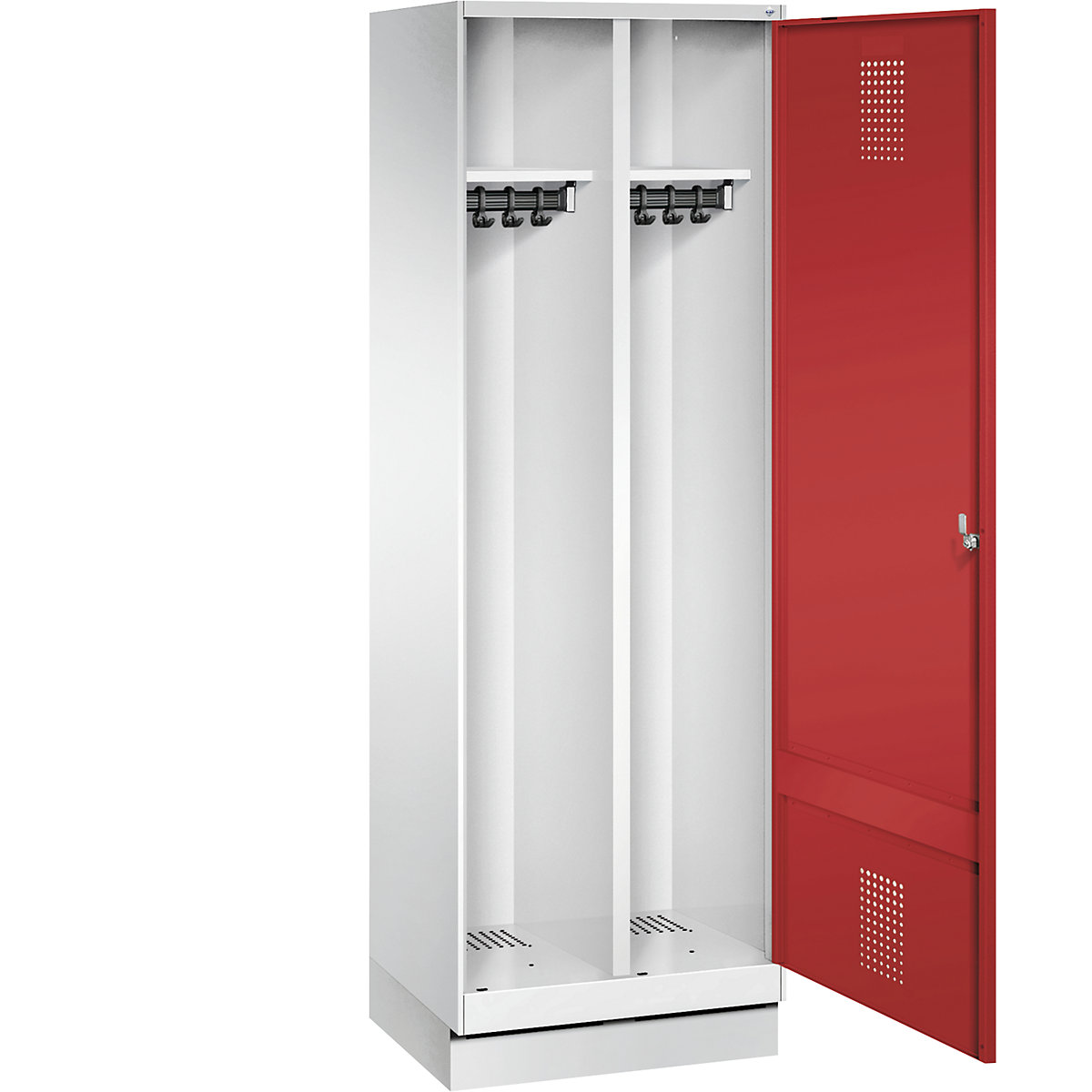 Garderobna omara EVOLO, vrata čez 2 predelka, s podnožjem – C+P (Slika izdelka 19)-18