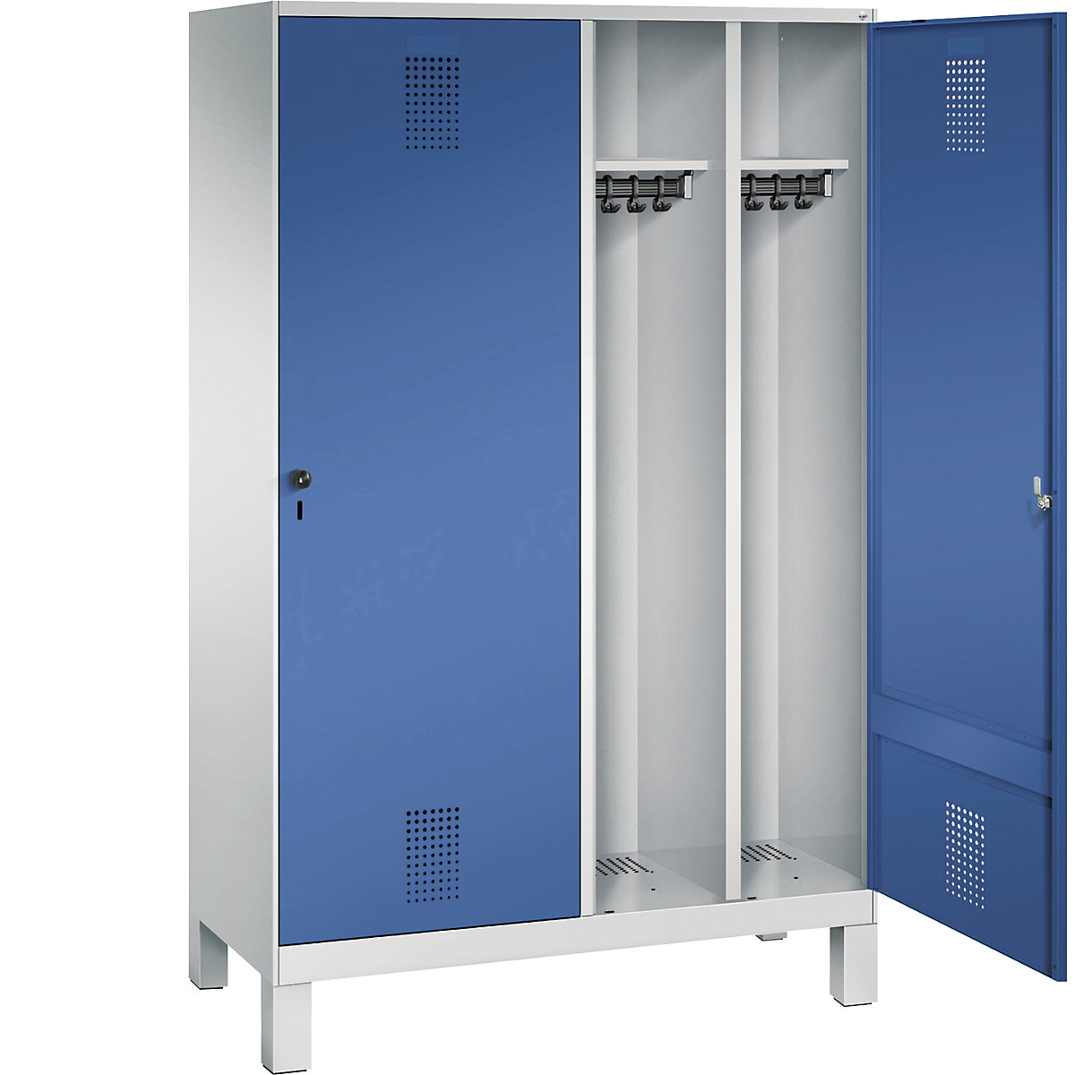 Garderobna omara EVOLO, vrata čez 2 predelka, z nogami – C+P (Slika izdelka 2)-1