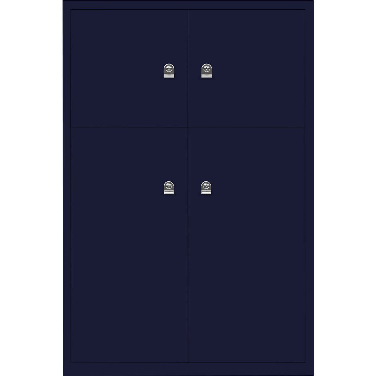 Omara s predelki z zaklepanjem LateralFile™ – BISLEY, 4 predelki z zaklepanjem, višina 2 x 375 mm, 2 x 755 mm, oxfordsko modre barve-26