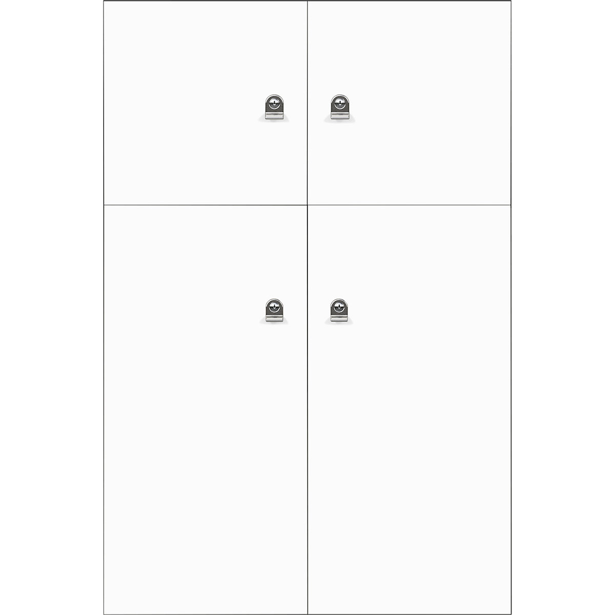 Omara s predelki z zaklepanjem LateralFile™ – BISLEY, 4 predelki z zaklepanjem, višina 2 x 375 mm, 2 x 755 mm, prometno bele barve-32