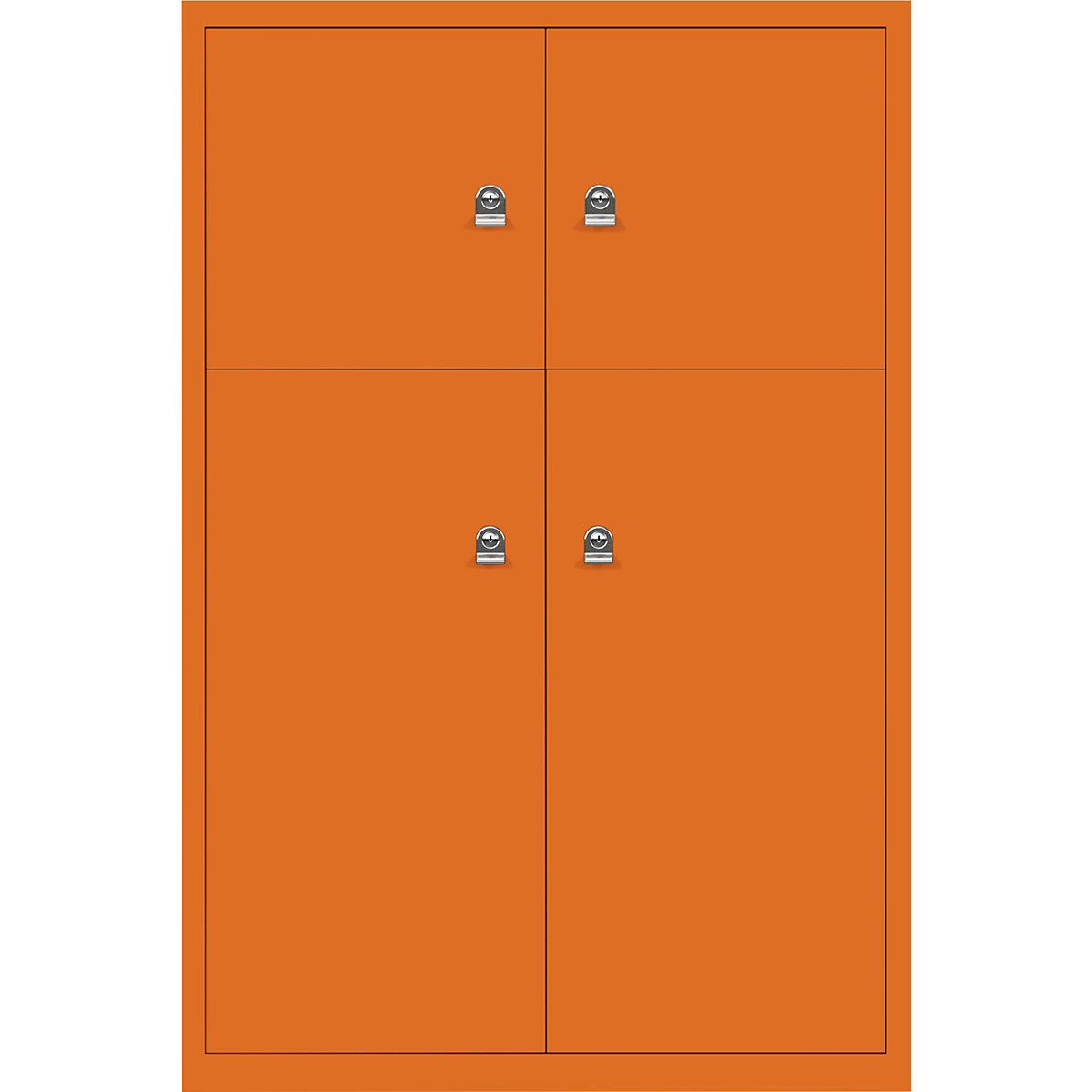 Omara s predelki z zaklepanjem LateralFile™ – BISLEY, 4 predelki z zaklepanjem, višina 2 x 375 mm, 2 x 755 mm, oranžne barve-20