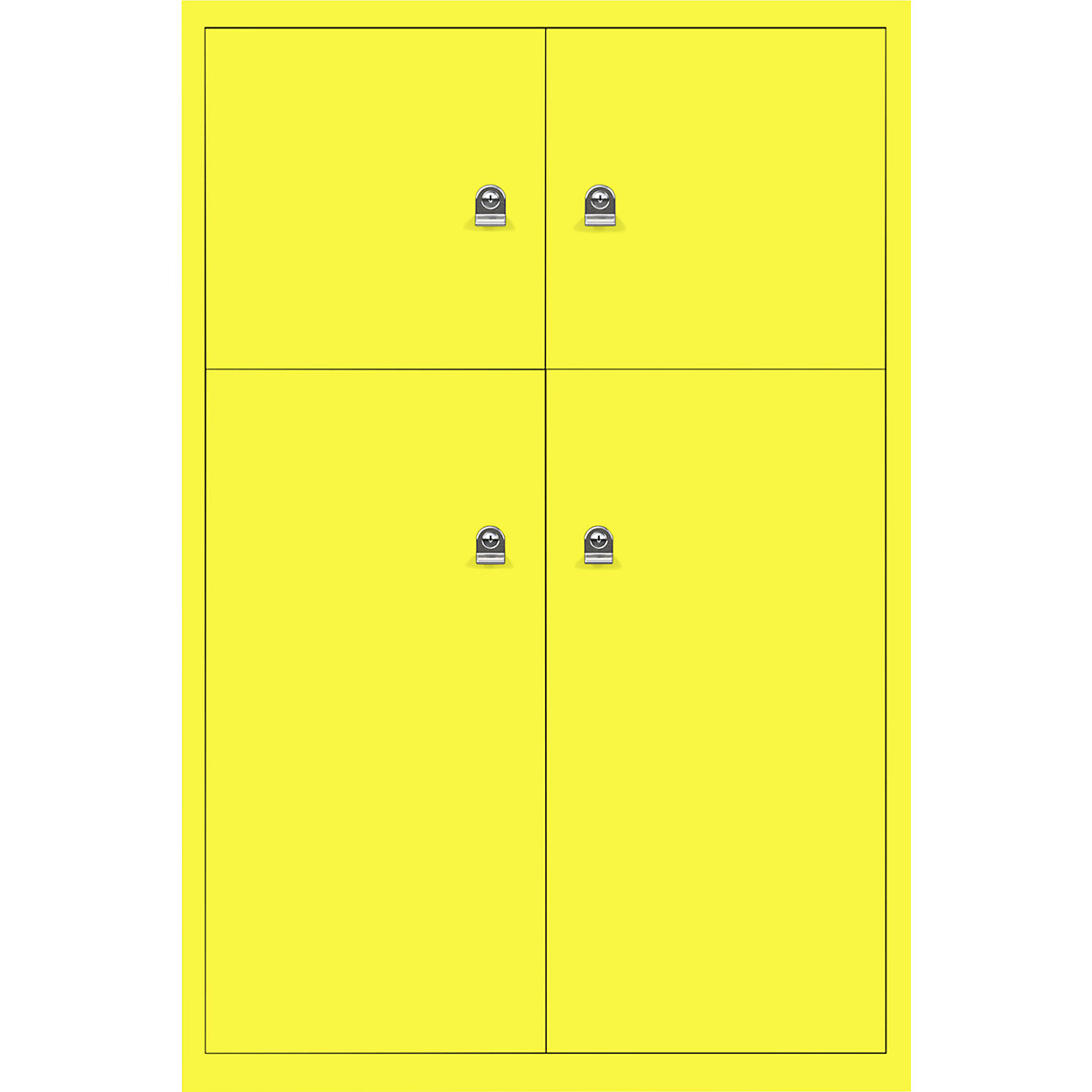 Omara s predelki z zaklepanjem LateralFile™ – BISLEY, 4 predelki z zaklepanjem, višina 2 x 375 mm, 2 x 755 mm, cinkovo rumene barve-15