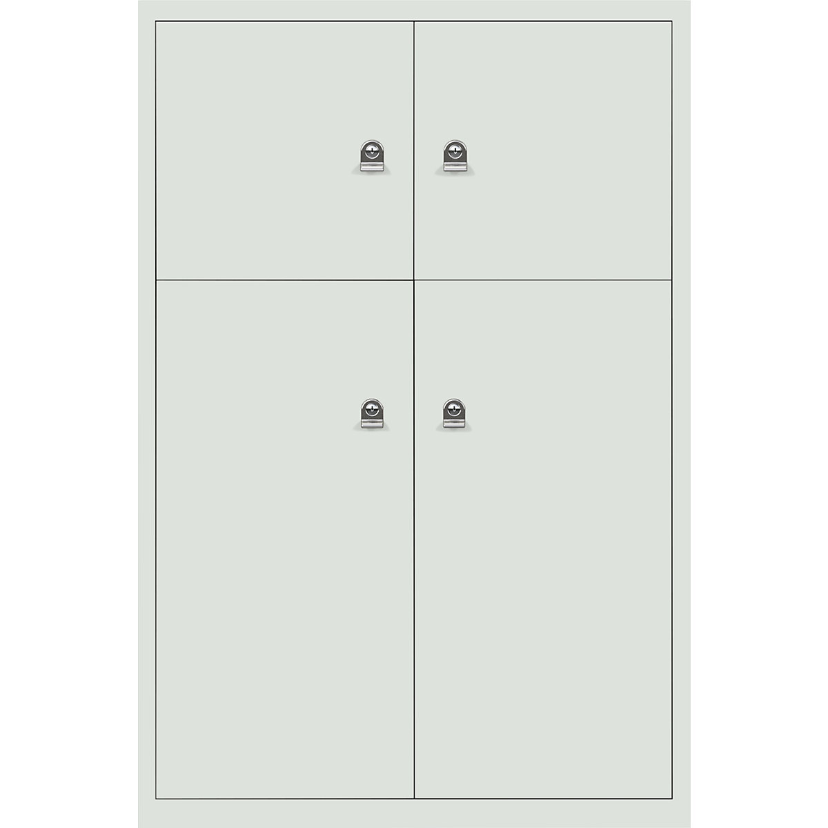 Omara s predelki z zaklepanjem LateralFile™ – BISLEY, 4 predelki z zaklepanjem, višina 2 x 375 mm, 2 x 755 mm, sivo bele barve-31