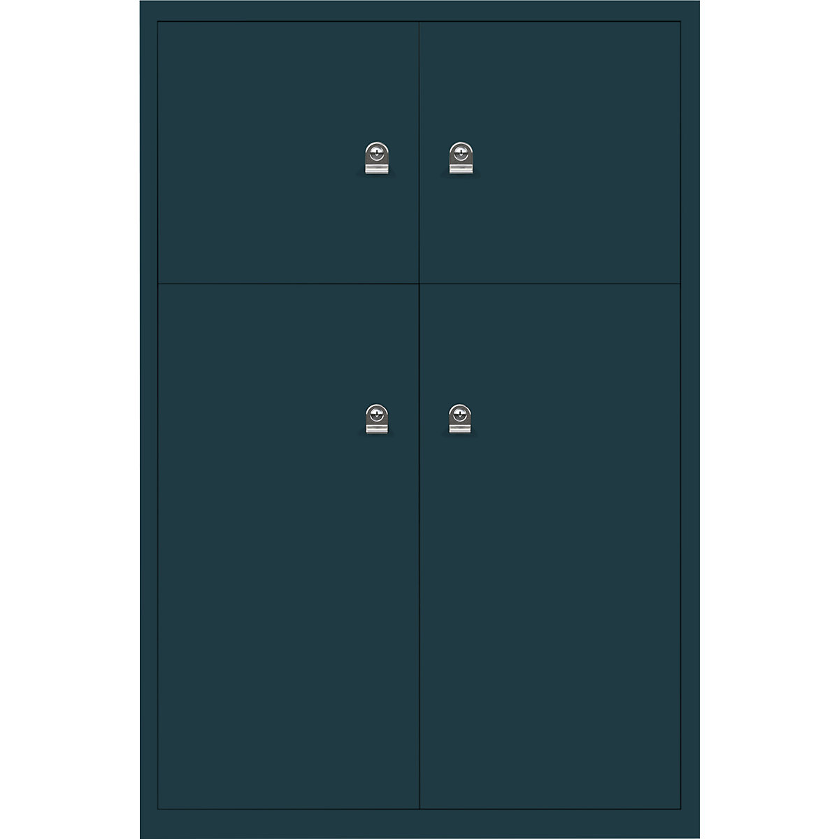 Omara s predelki z zaklepanjem LateralFile™ – BISLEY, 4 predelki z zaklepanjem, višina 2 x 375 mm, 2 x 755 mm, oceansko modre barve-23