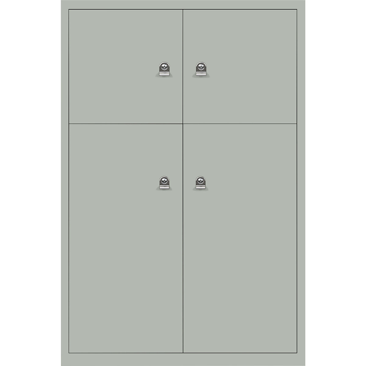 Omara s predelki z zaklepanjem LateralFile™ – BISLEY, 4 predelki z zaklepanjem, višina 2 x 375 mm, 2 x 755 mm, jorško sive barve-29