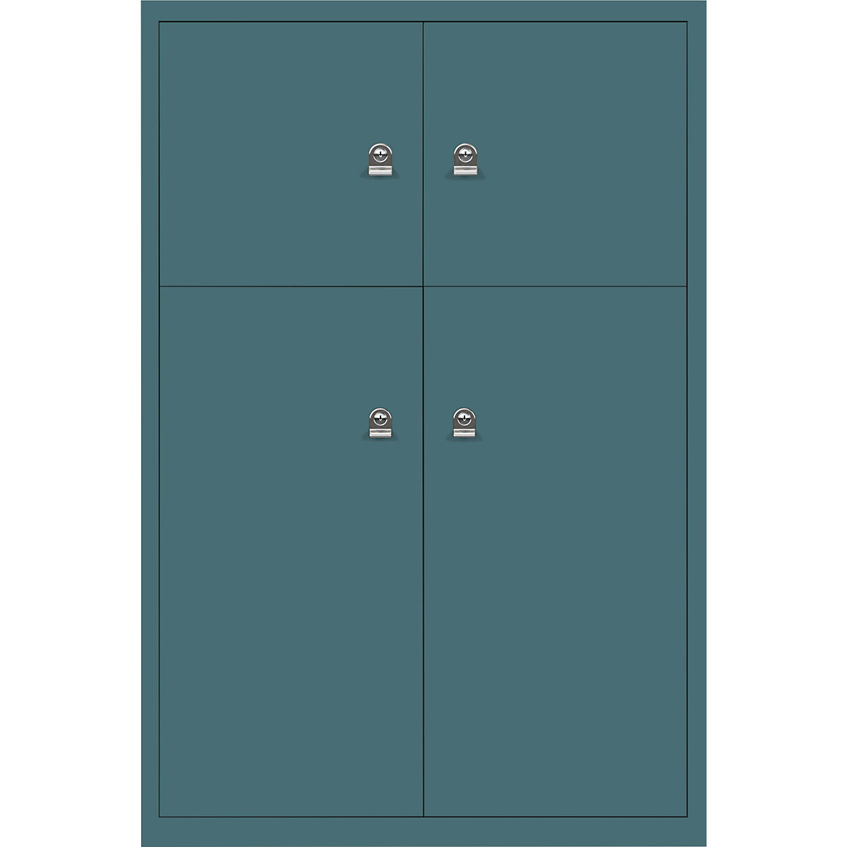 Omara s predelki z zaklepanjem LateralFile™ – BISLEY, 4 predelki z zaklepanjem, višina 2 x 375 mm, 2 x 755 mm, modro zelene barve-22