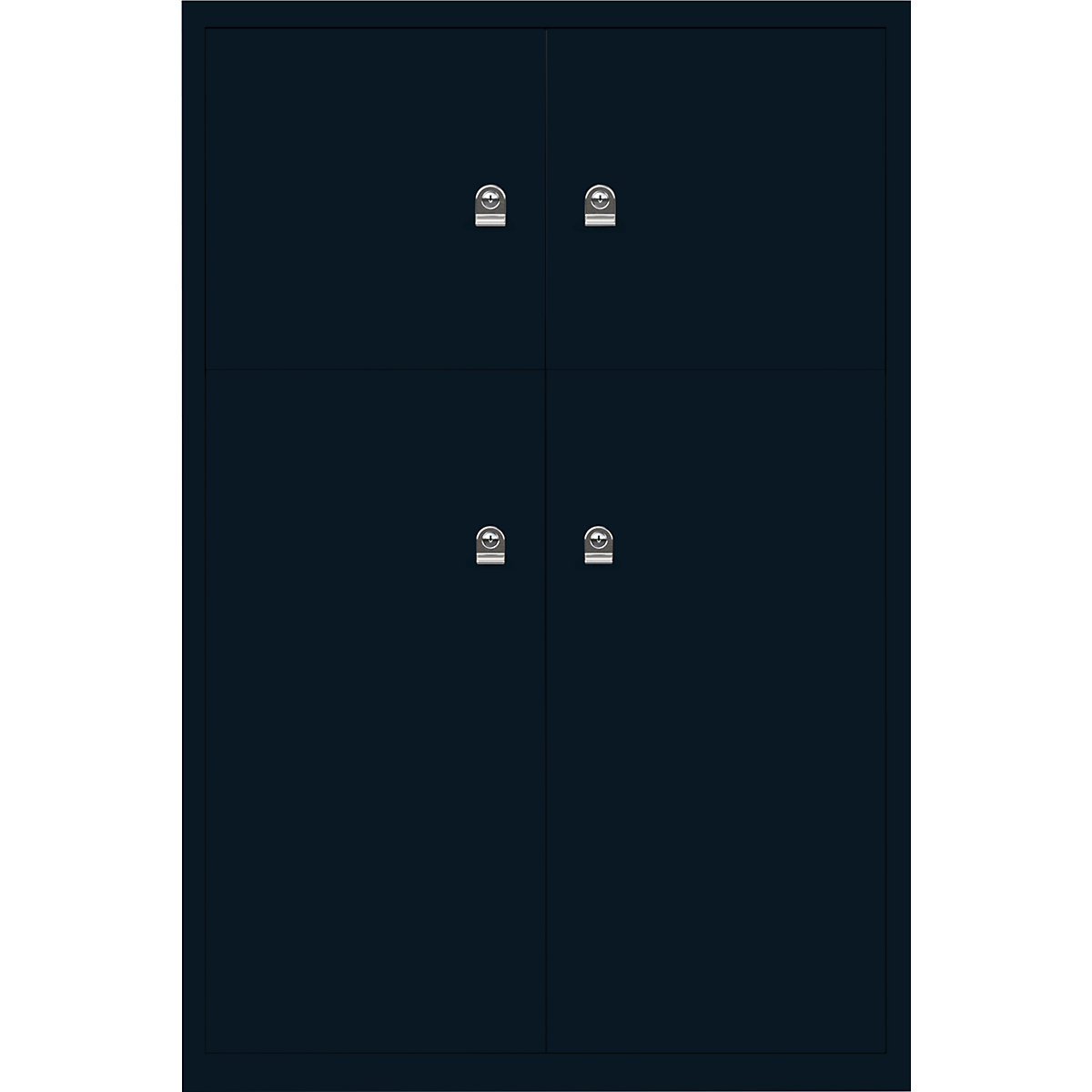 Omara s predelki z zaklepanjem LateralFile™ – BISLEY, 4 predelki z zaklepanjem, višina 2 x 375 mm, 2 x 755 mm, prusko modre barve-2