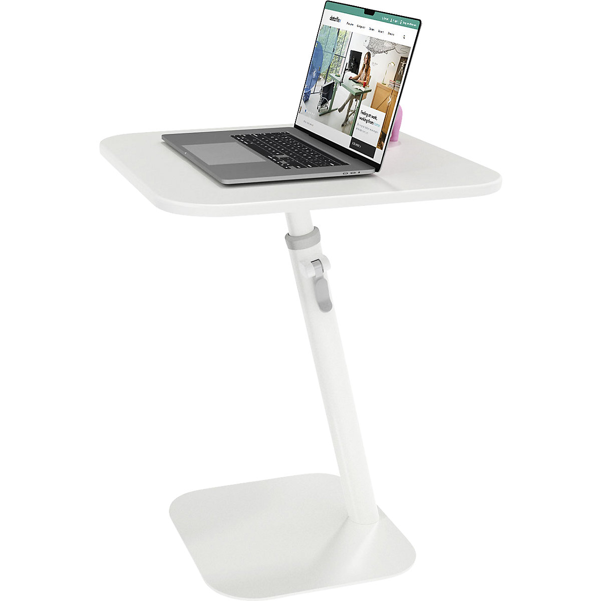 Stol za prijenosno računalo Bento® – Dataflex, područje namještanja visine 555 – 750 mm, u bijeloj boji-8